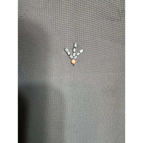 Sundance beaded tunic sheer gray short split sleeves beaded neck cuffs hem Sz S - Picture 9 of 11